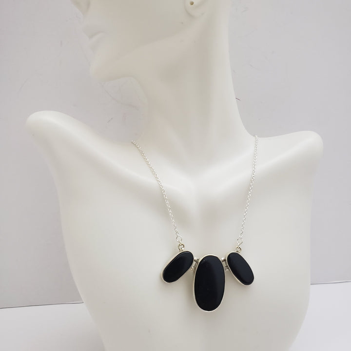 Silver Black onyx Chain