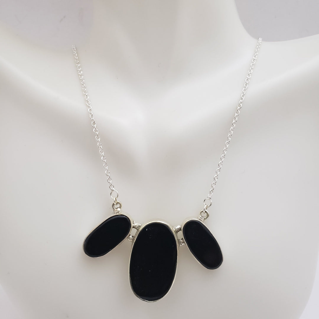 Silver Black onyx Chain