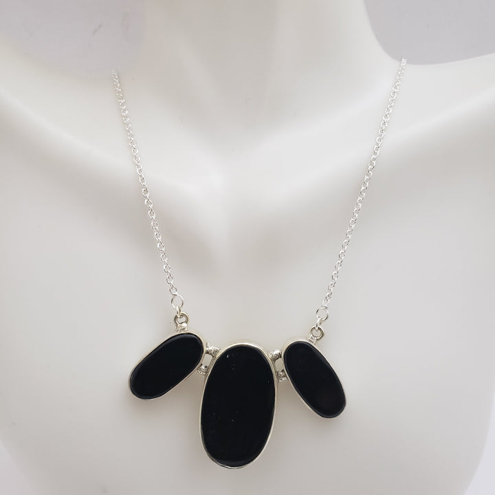 Silver Black onyx Chain