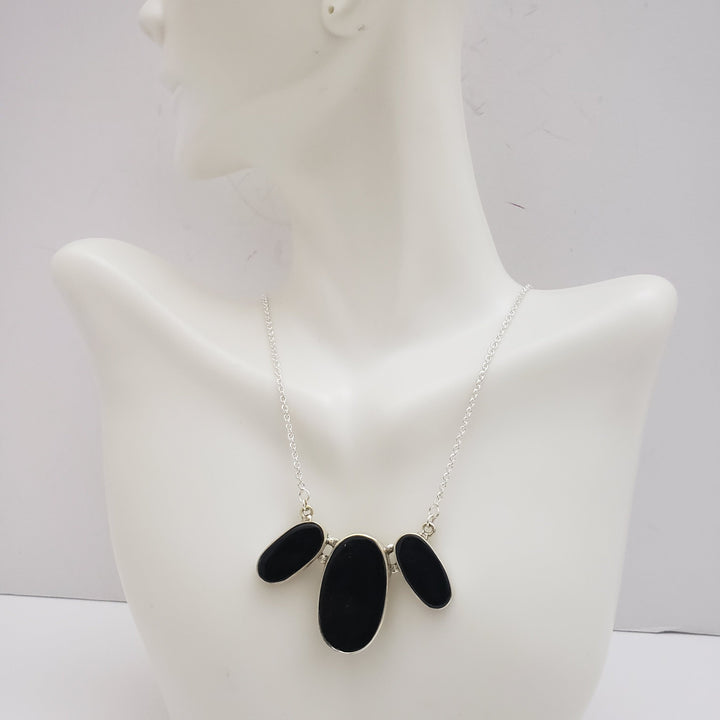 Silver Black onyx Chain