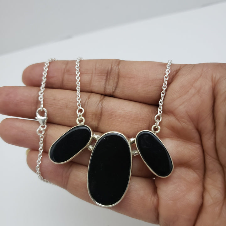 Silver Black onyx Chain