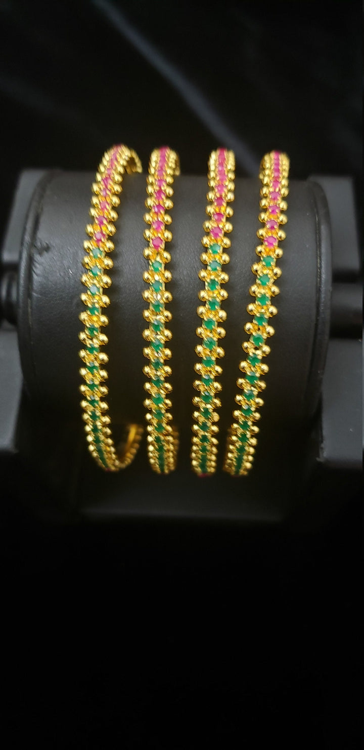Pink and green Bangles