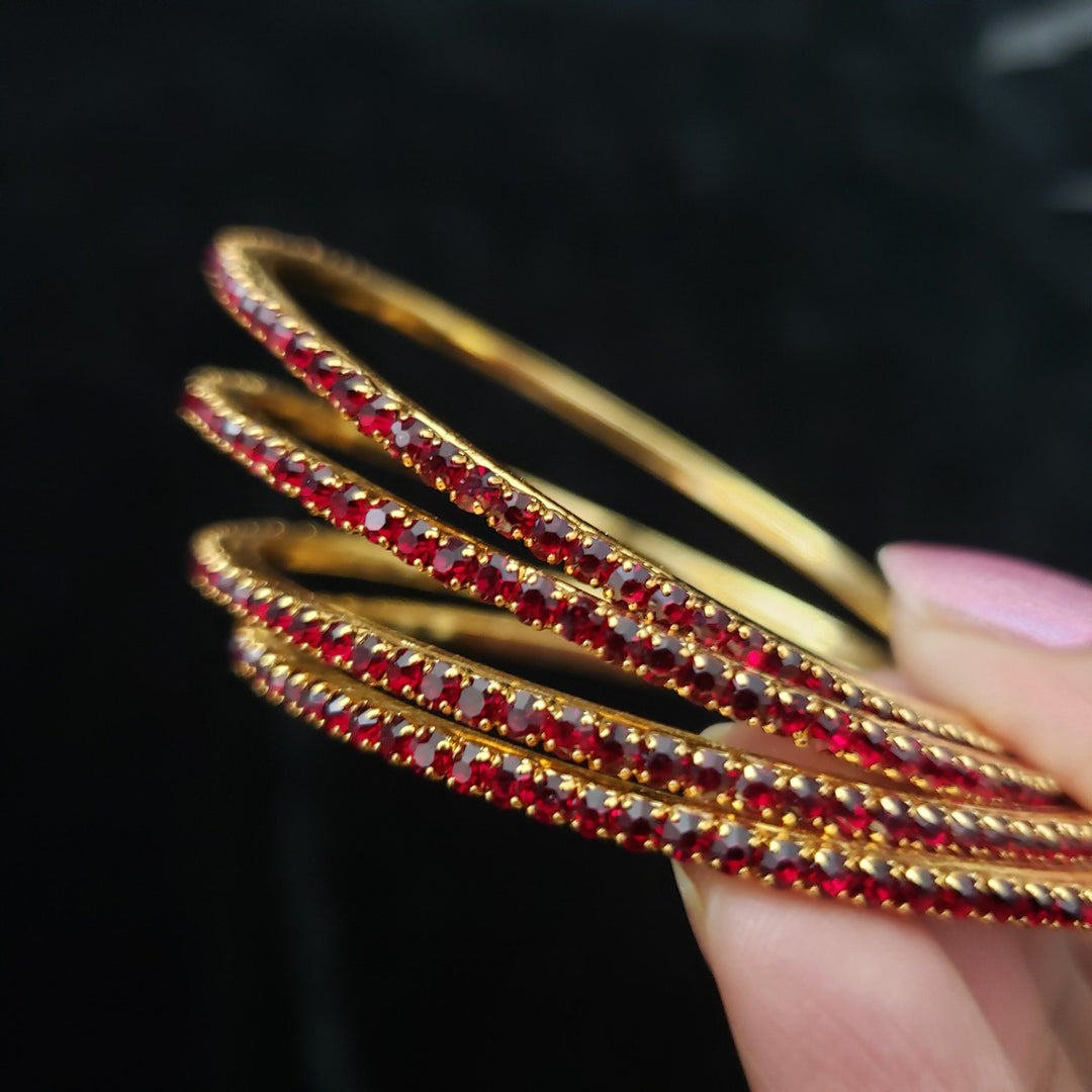 Maroon stone bangles