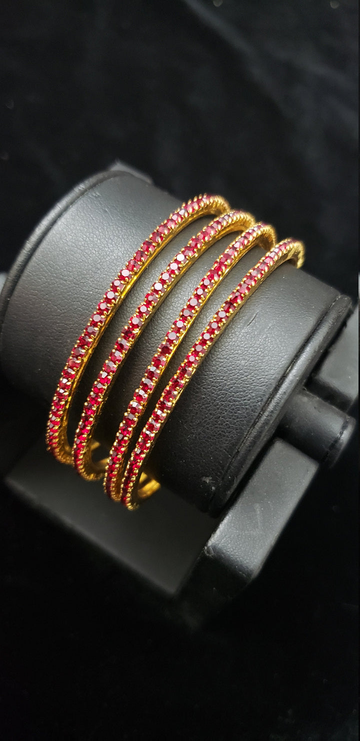 Maroon stone bangles