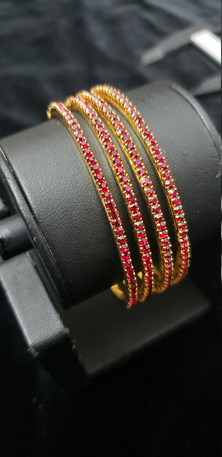 Maroon stone bangles