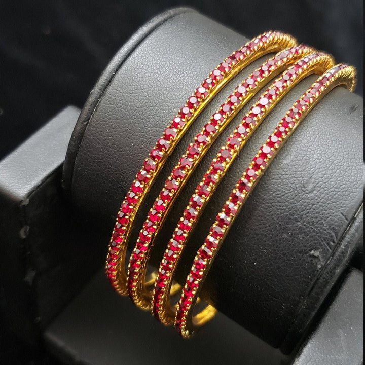 Maroon stone bangles