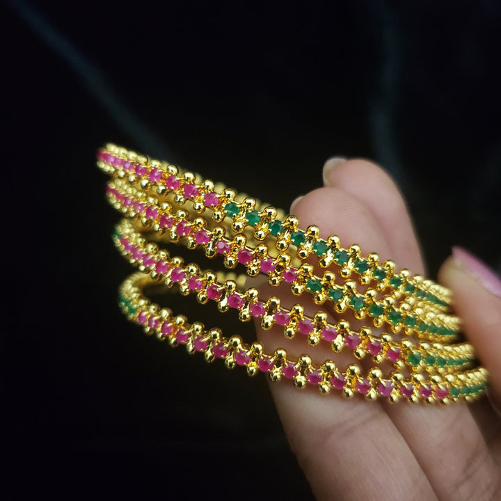 Pink and green Bangles