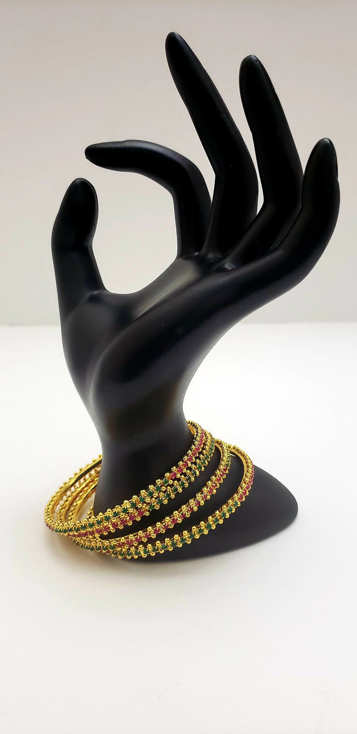 Pink and green Bangles Set