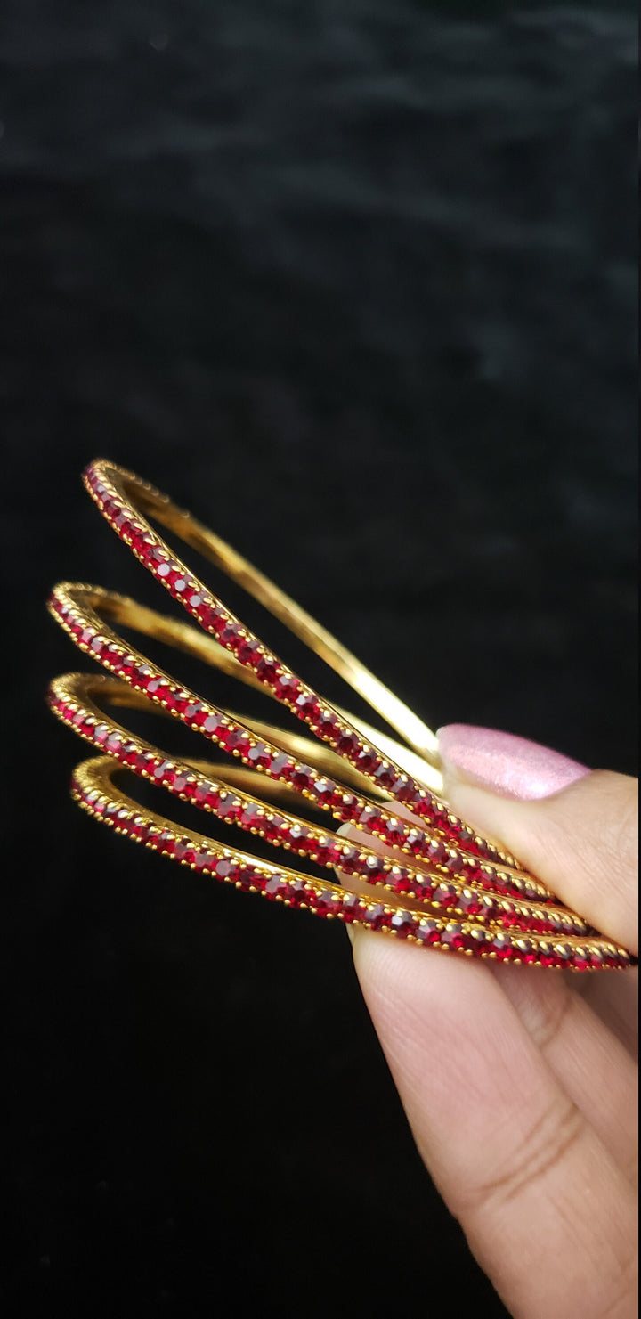 Maroon stone bangles