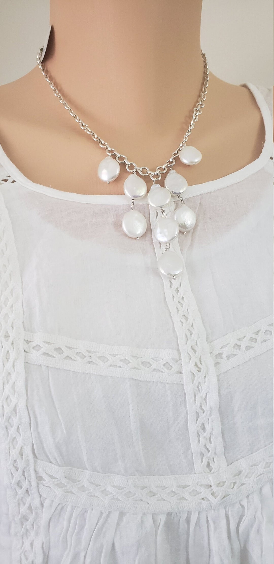 14mm Coin Pearls Necklace