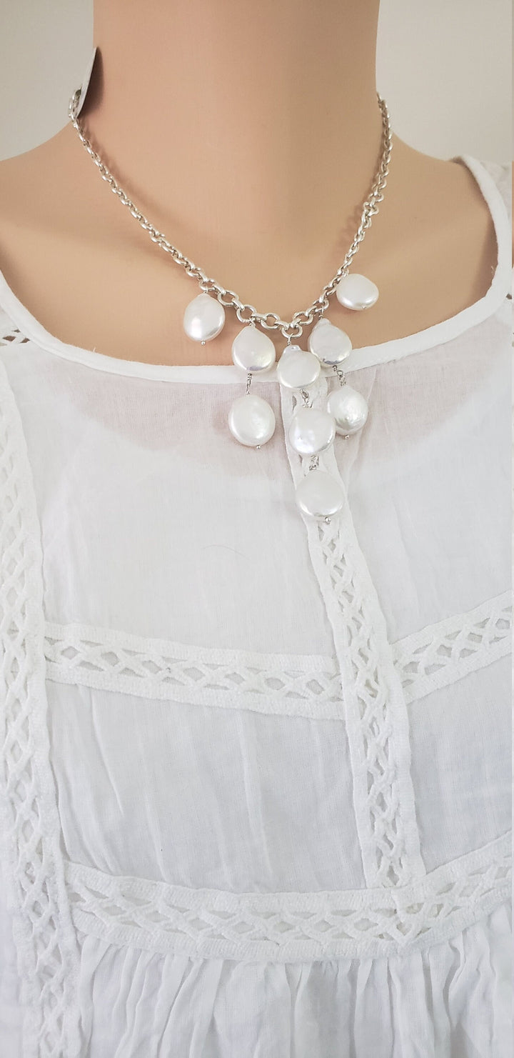 14mm Coin Pearls Necklace