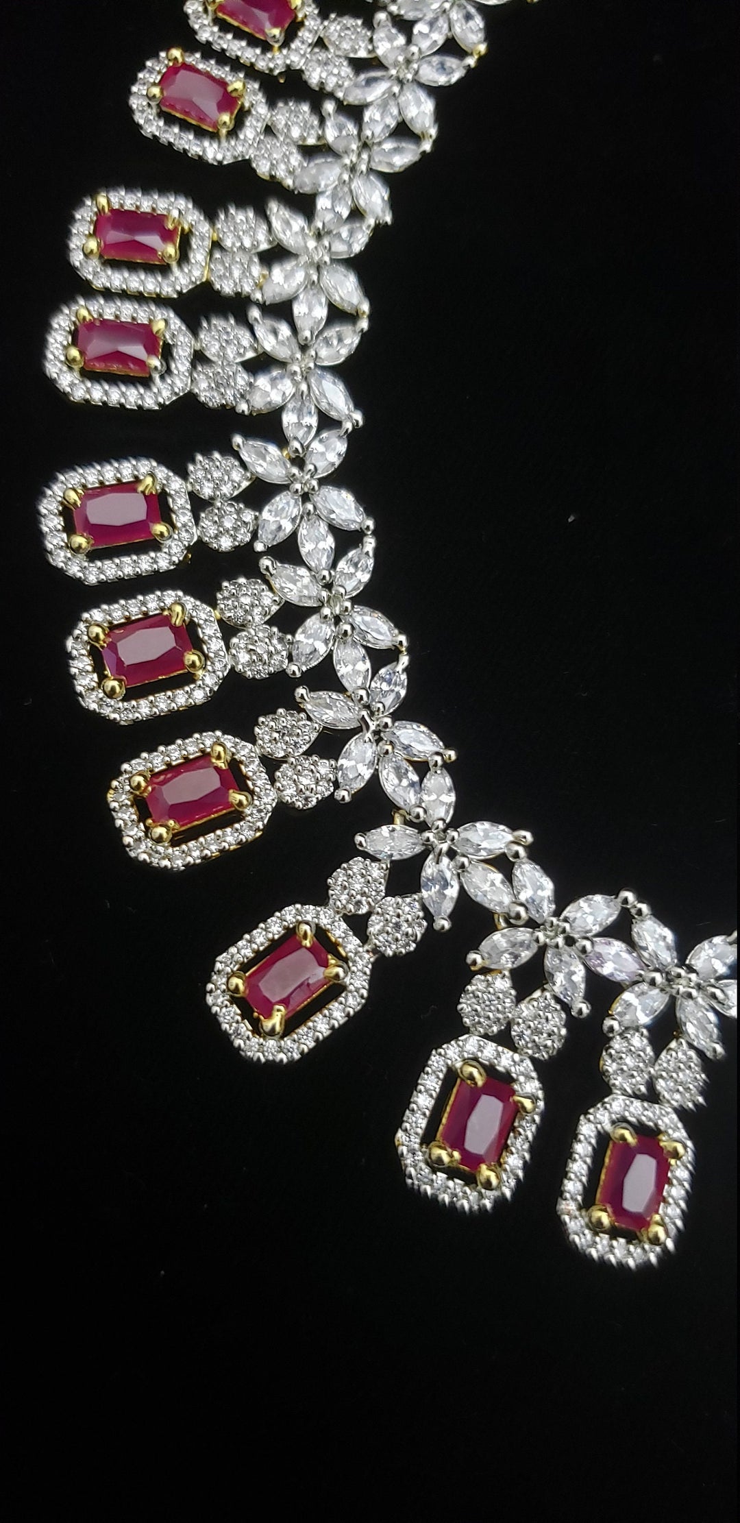 Ruby and CZ necklace
