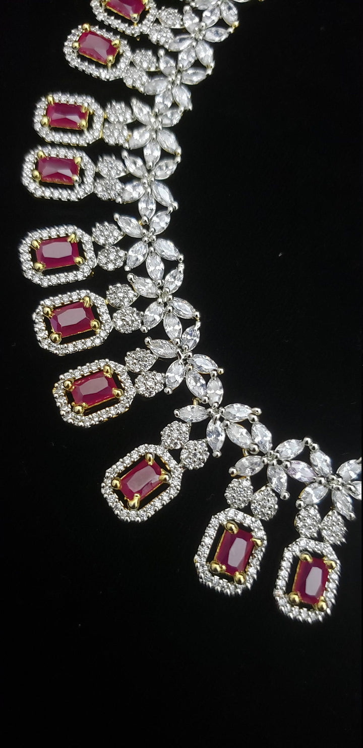Ruby and CZ necklace