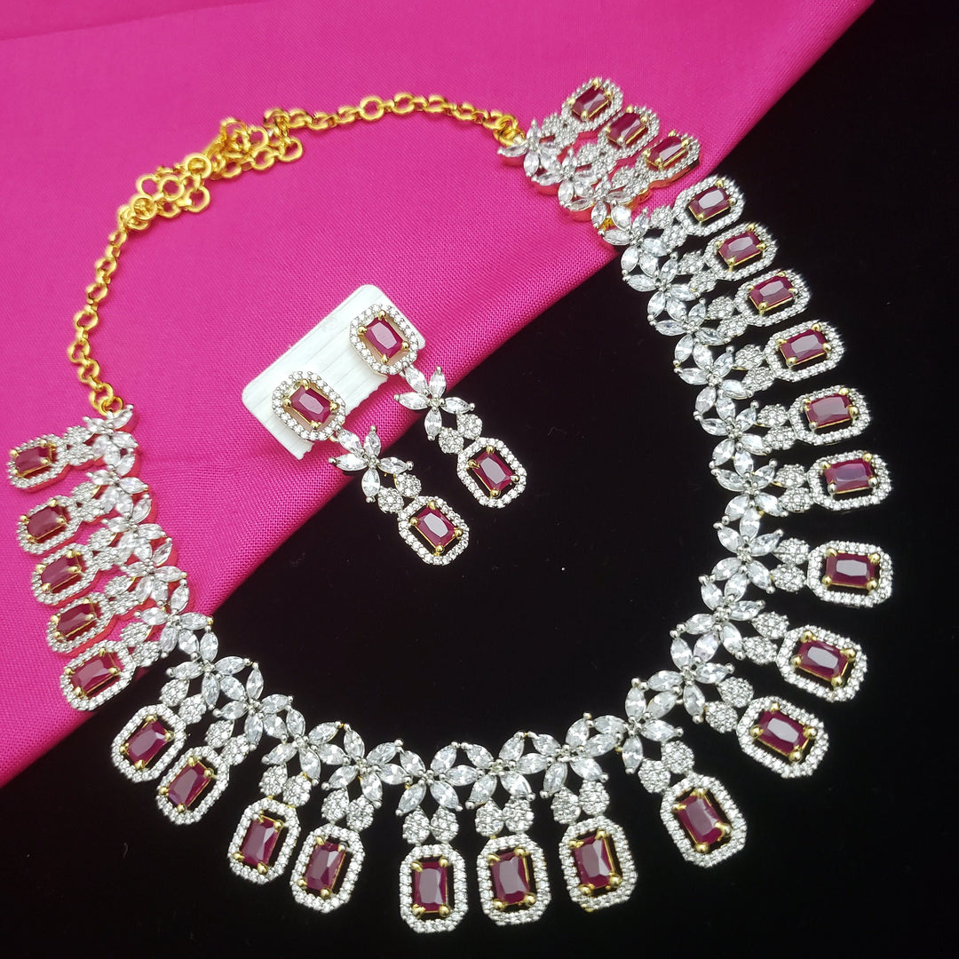 Ruby and CZ necklace