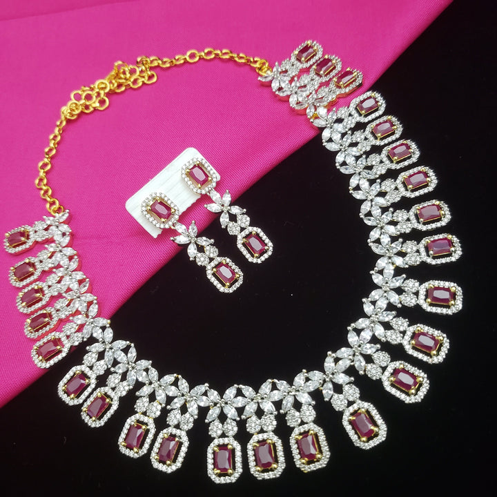 Ruby and CZ necklace