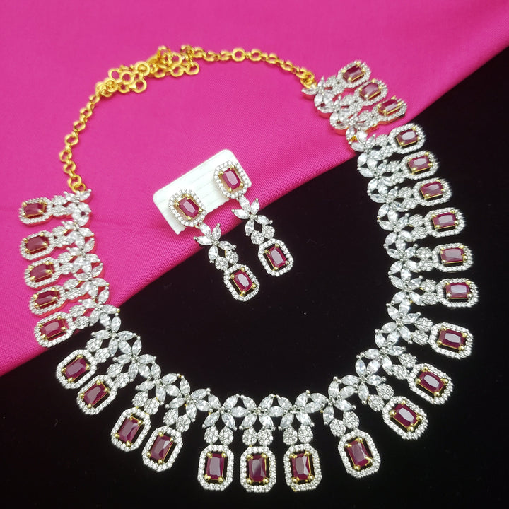 Ruby and CZ necklace
