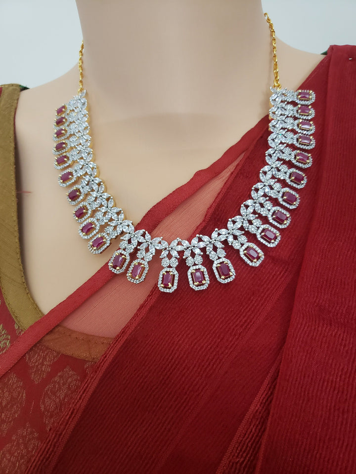 Ruby and CZ necklace