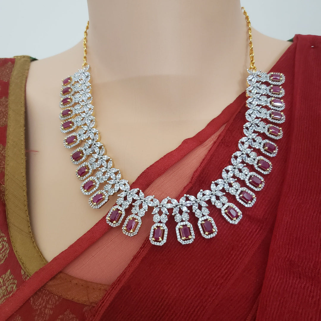Ruby and CZ necklace