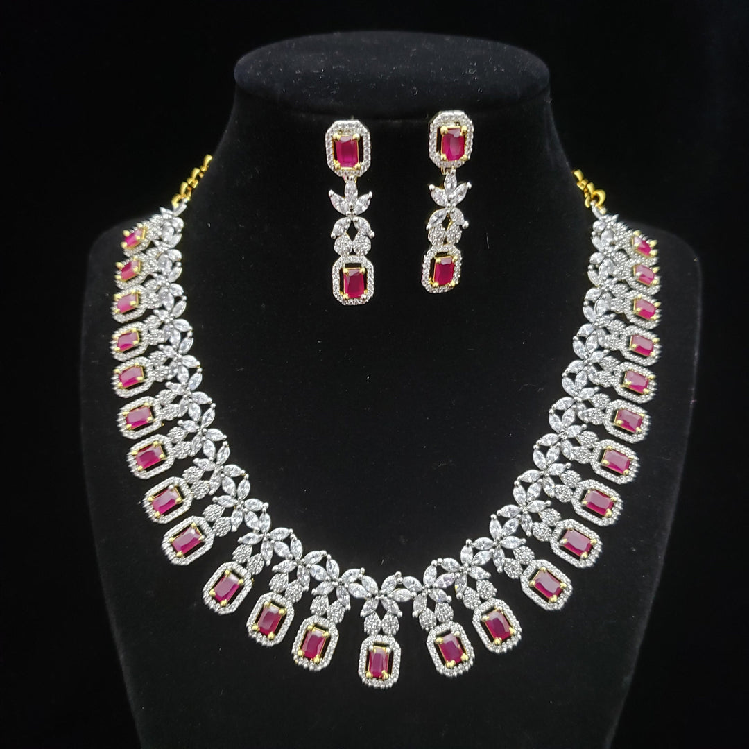 Ruby and CZ necklace