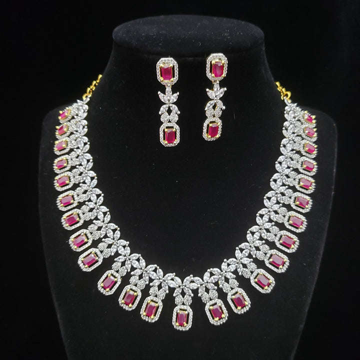 Ruby and CZ necklace