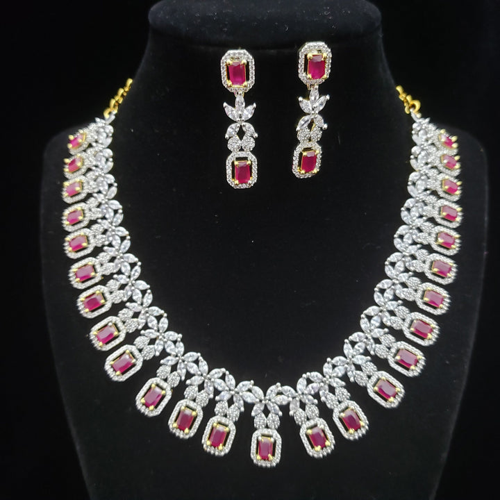 Ruby and CZ necklace