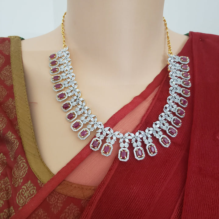 Ruby and CZ necklace