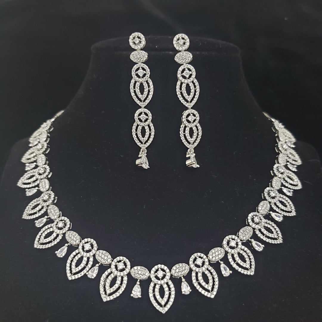 silver cover CZ Necklace