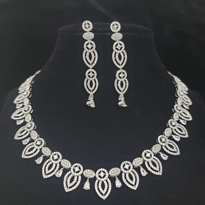 silver cover CZ Necklace