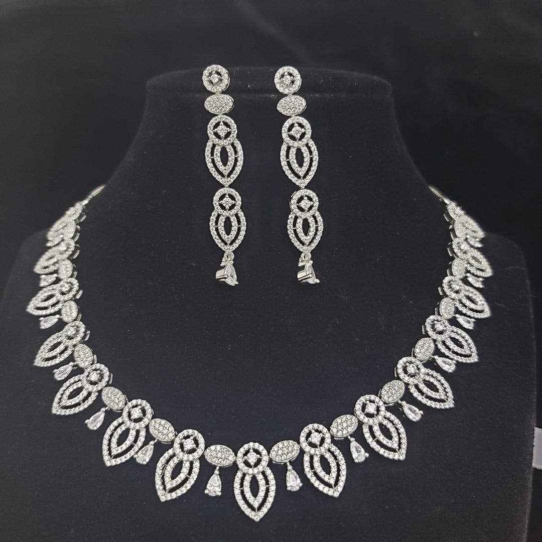 silver cover CZ Necklace