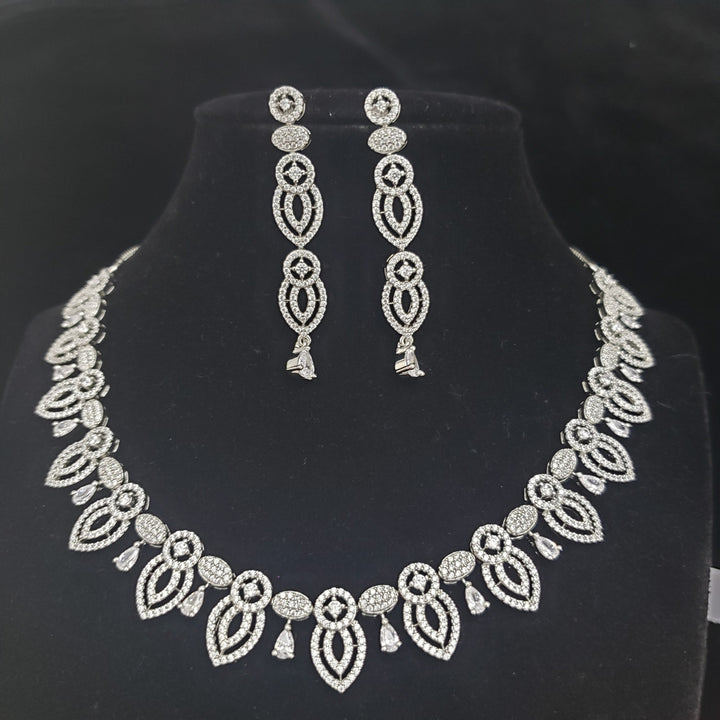 silver cover CZ Necklace