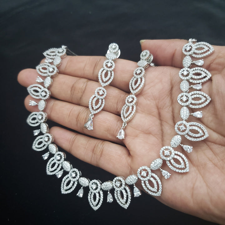 silver cover CZ Necklace
