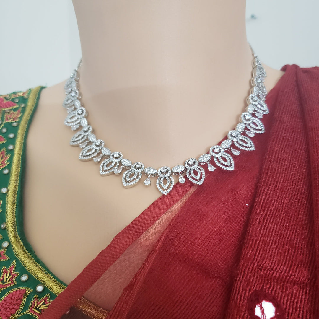silver cover CZ Necklace