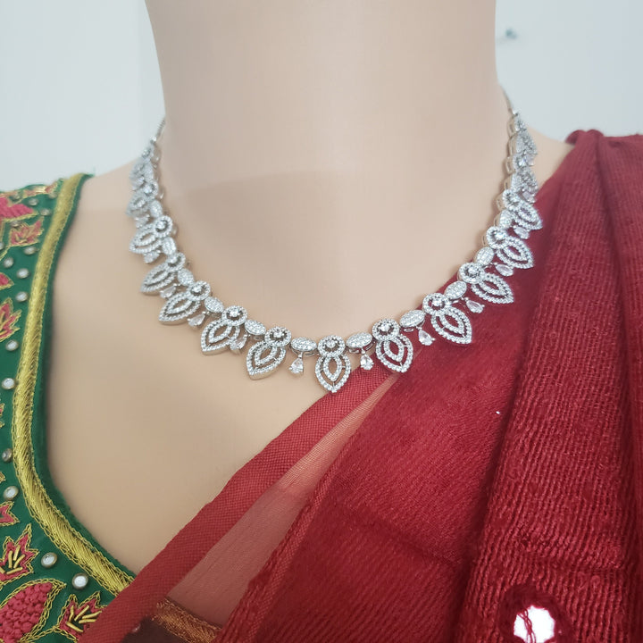 silver cover CZ Necklace