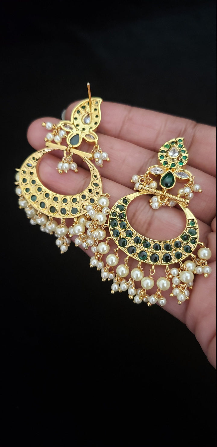 CZ Chandbali earrings