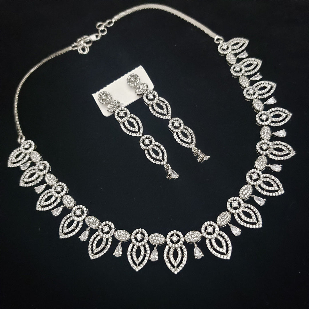 silver cover CZ Necklace