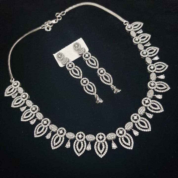 silver cover CZ Necklace