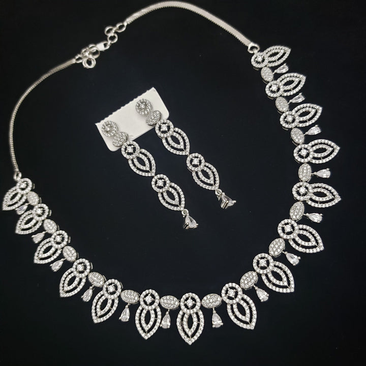 silver cover CZ Necklace