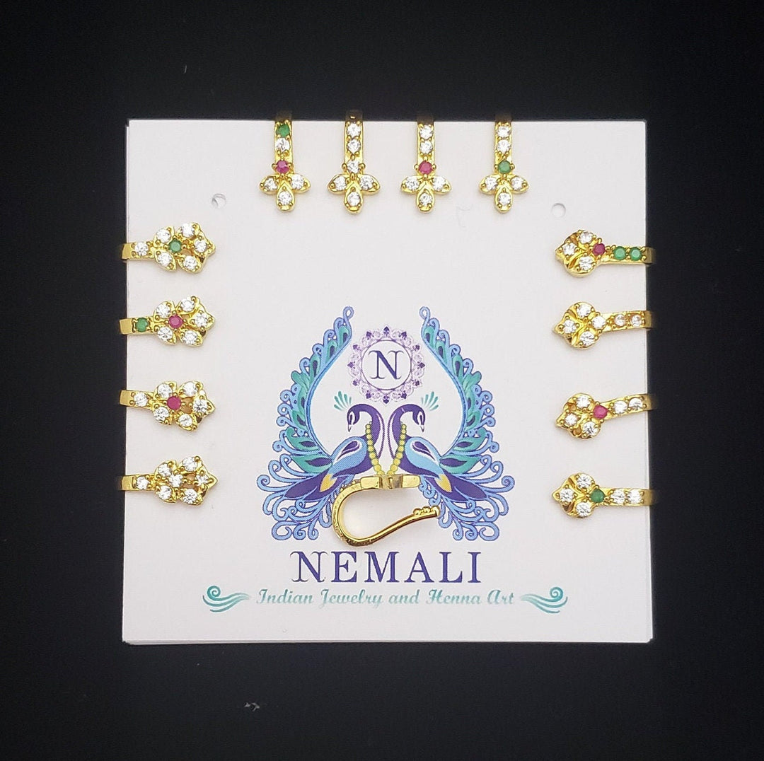 3 or 6 Nose Ring Set
