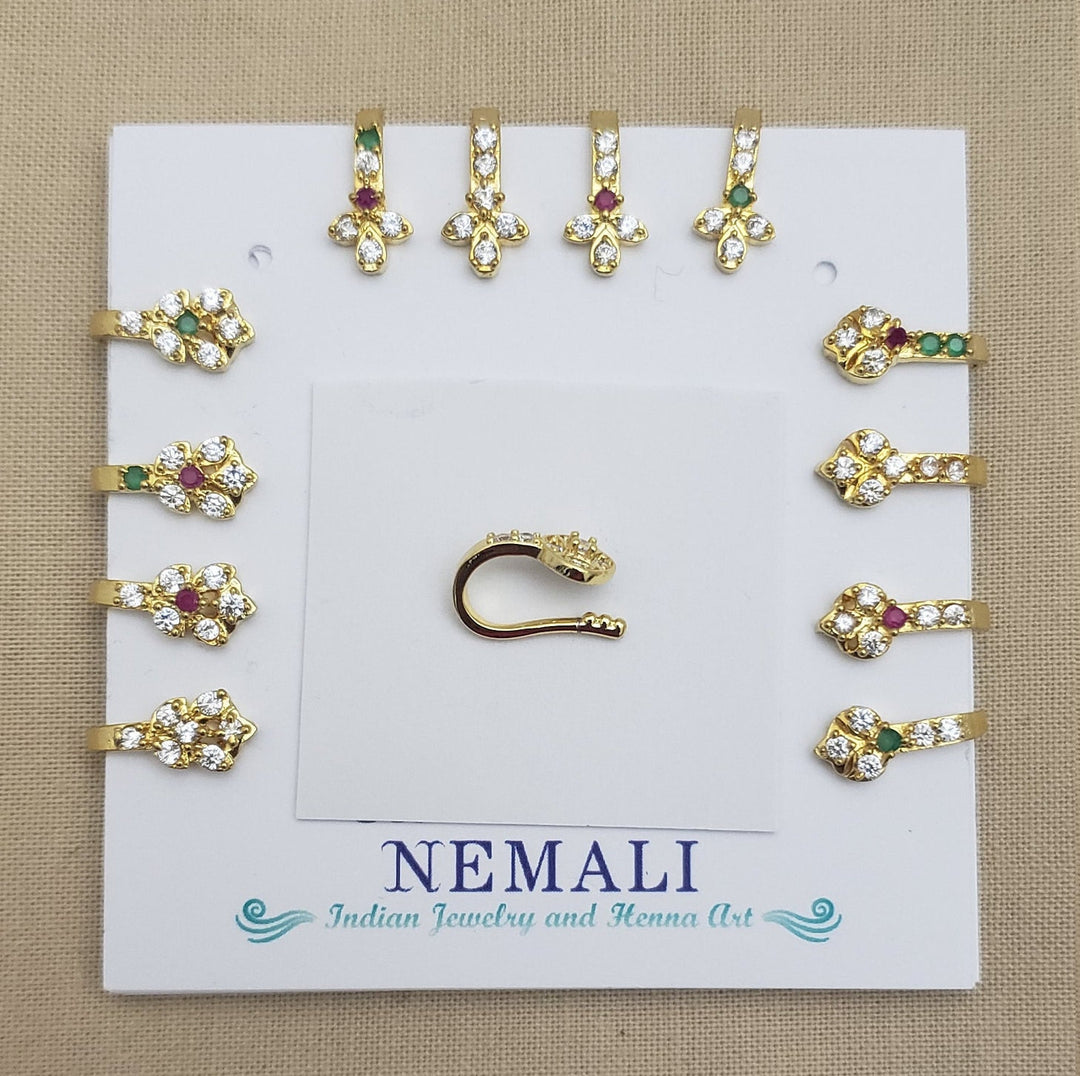 3 or 6 Nose Ring Set