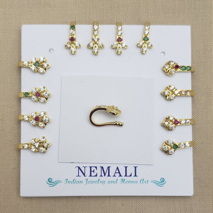 3 or 6 Nose Ring Set