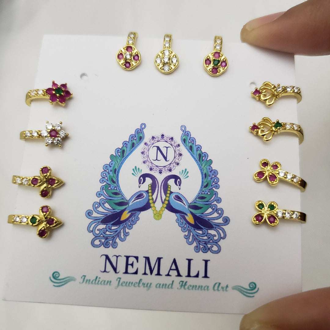3 or 6 Nose Ring Set