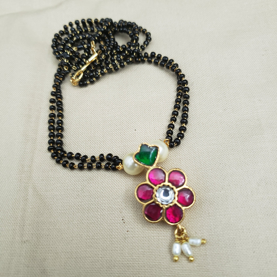 Brass kundans Black beads