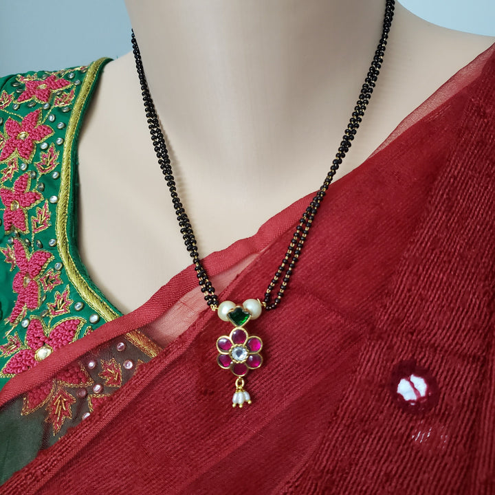 Brass kundans Black beads