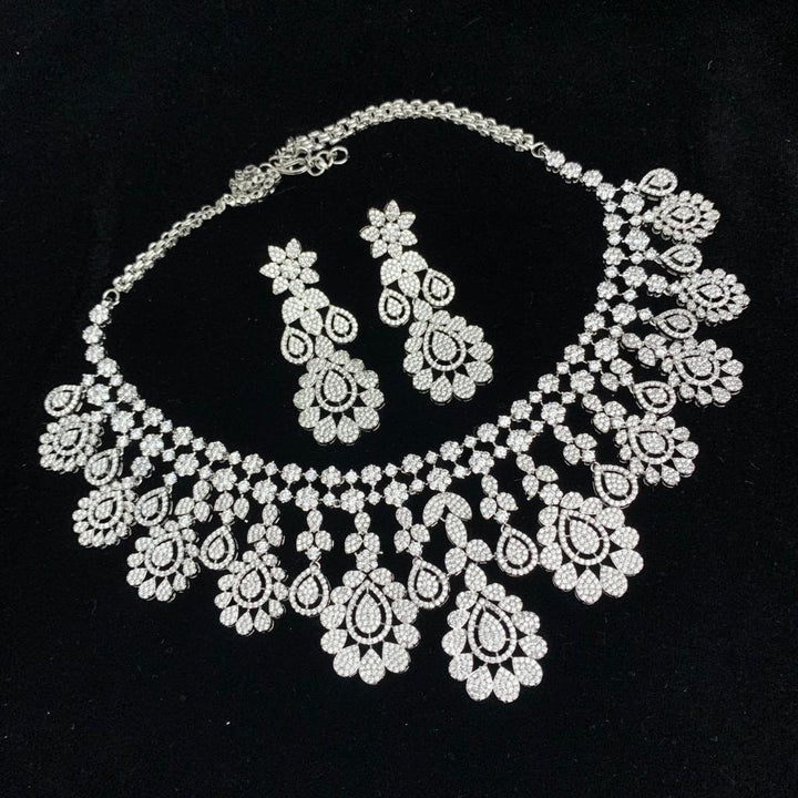Silver covering CZ  Necklace