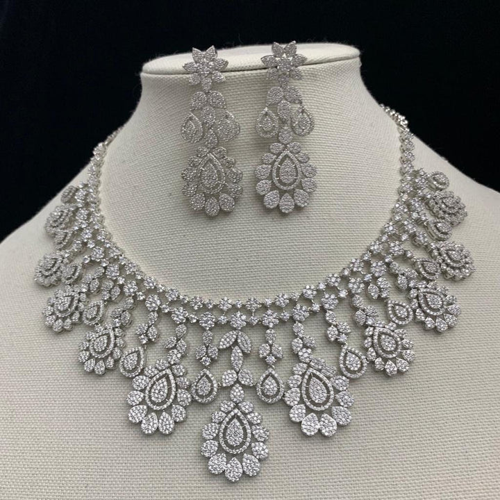 Silver covering CZ  Necklace
