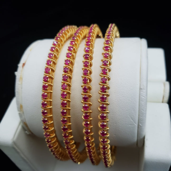 Pink stones bangles