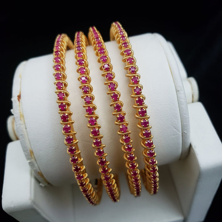 Pink stones bangles