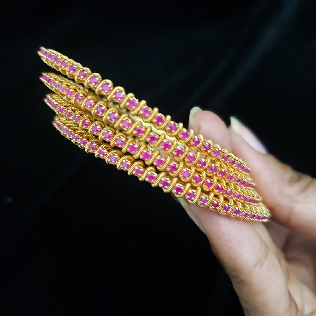 Pink stones bangles
