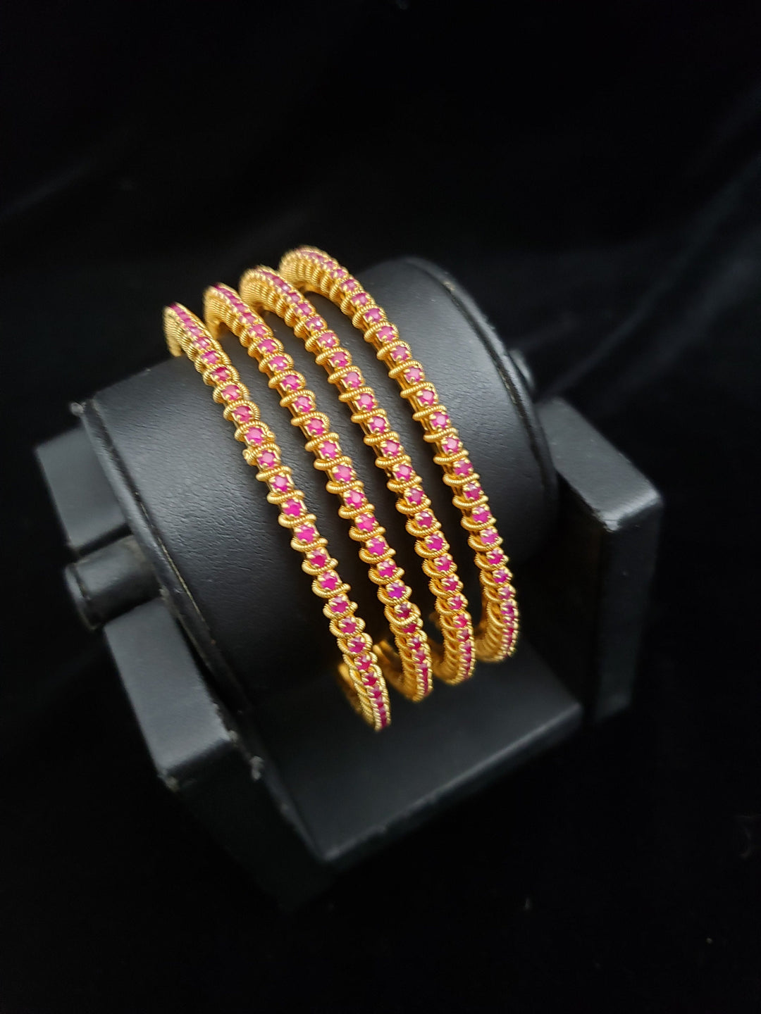 Pink stones bangles