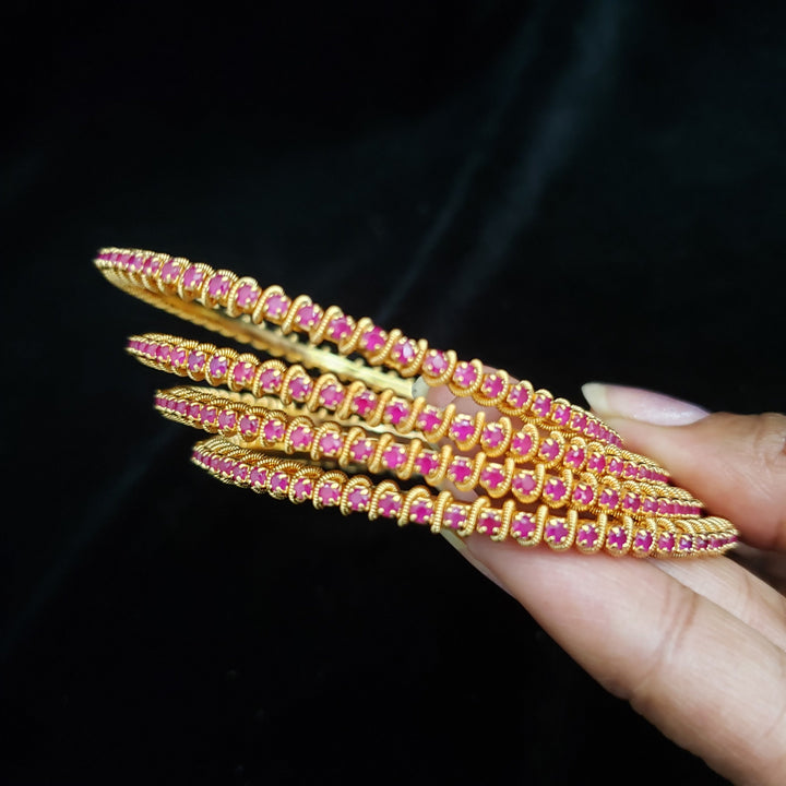 Pink stones bangles